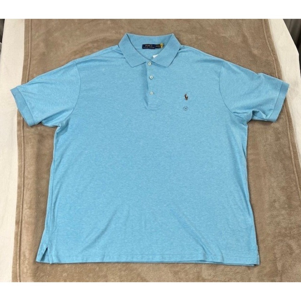 Ralph Lauren Polo Shirt Size 2XB Big Men Blue l Soft Short Sleeve NEW MSRP $110